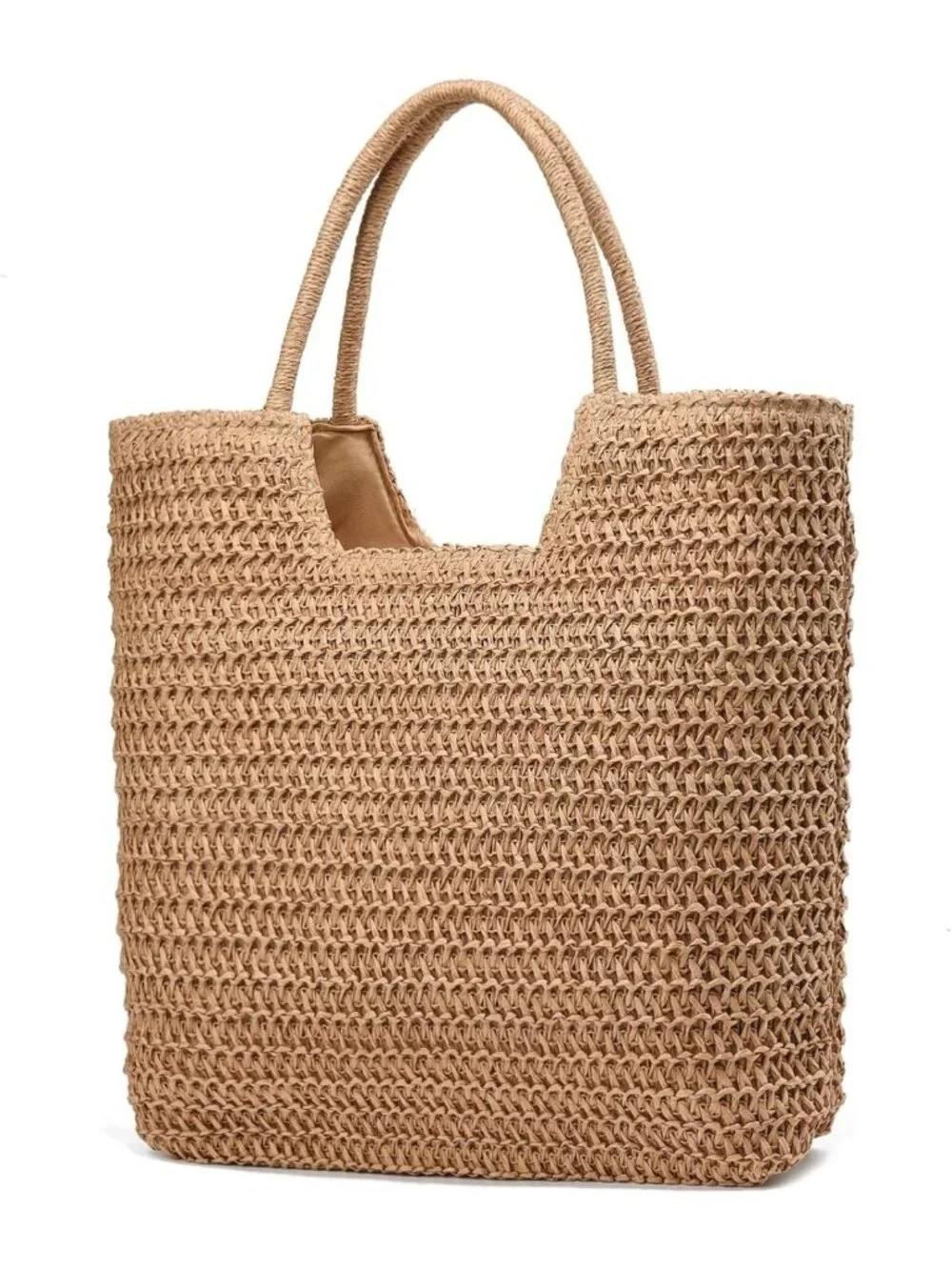 Woven Straw Beach Tote Bag for Women - Casual Boho Large Shoulder Purse for
